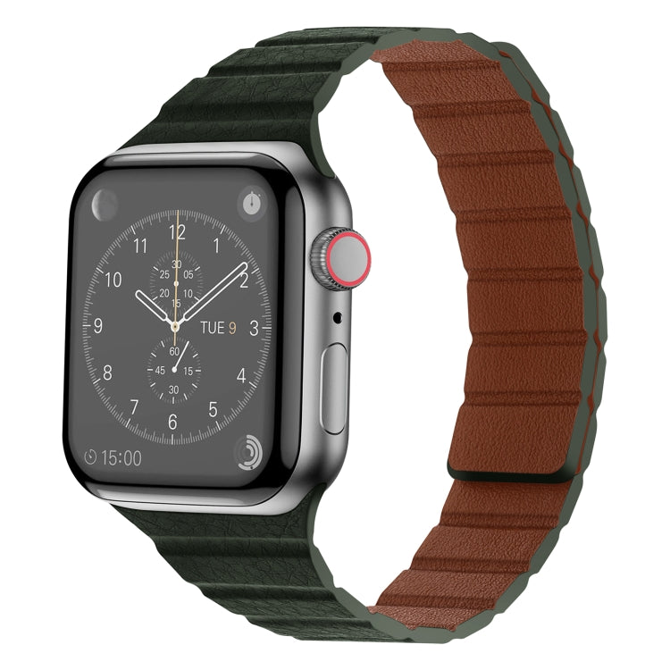 Bracelet de montre en cuir magnétique solide pour la série Apple Watch, 7 41mm / 6&SE&5&4 40mm / 3&2&1 38mm, 7 45mm / 6&SE&5&4 44mm / 3&2&1 42mm