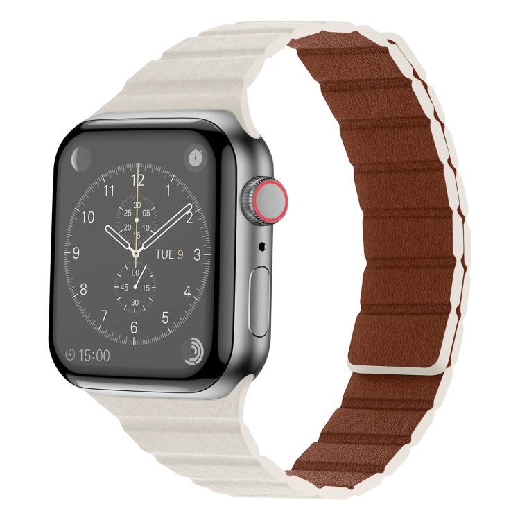 Bracelet de montre en cuir magnétique solide pour la série Apple Watch, 7 41mm / 6&SE&5&4 40mm / 3&2&1 38mm, 7 45mm / 6&SE&5&4 44mm / 3&2&1 42mm