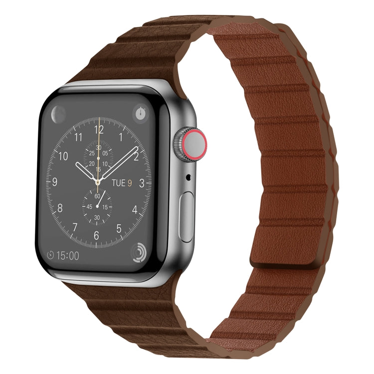 Bracelet de montre en cuir magnétique solide pour la série Apple Watch, 7 41mm / 6&SE&5&4 40mm / 3&2&1 38mm, 7 45mm / 6&SE&5&4 44mm / 3&2&1 42mm