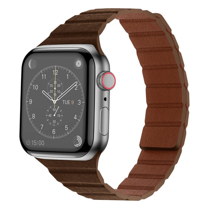 Bracelet de montre en cuir magnétique solide pour la série Apple Watch, 7 41mm / 6&SE&5&4 40mm / 3&2&1 38mm, 7 45mm / 6&SE&5&4 44mm / 3&2&1 42mm