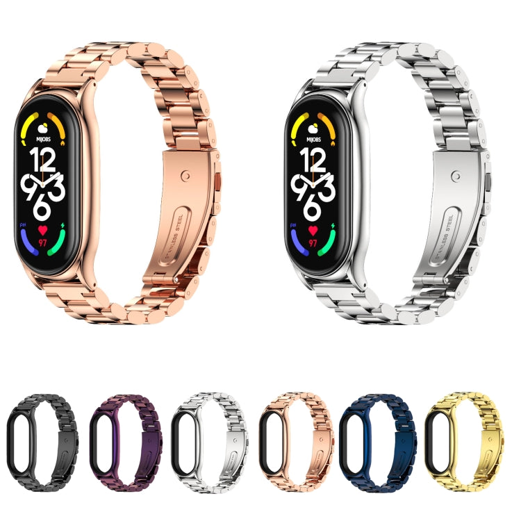 MIJOBS Bracelet de montre en acier inoxydable à trois perles en métal plus, Plus