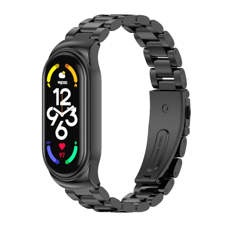 MIJOBS CS Bracelet de montre en acier inoxydable à trois perles en métal, CS