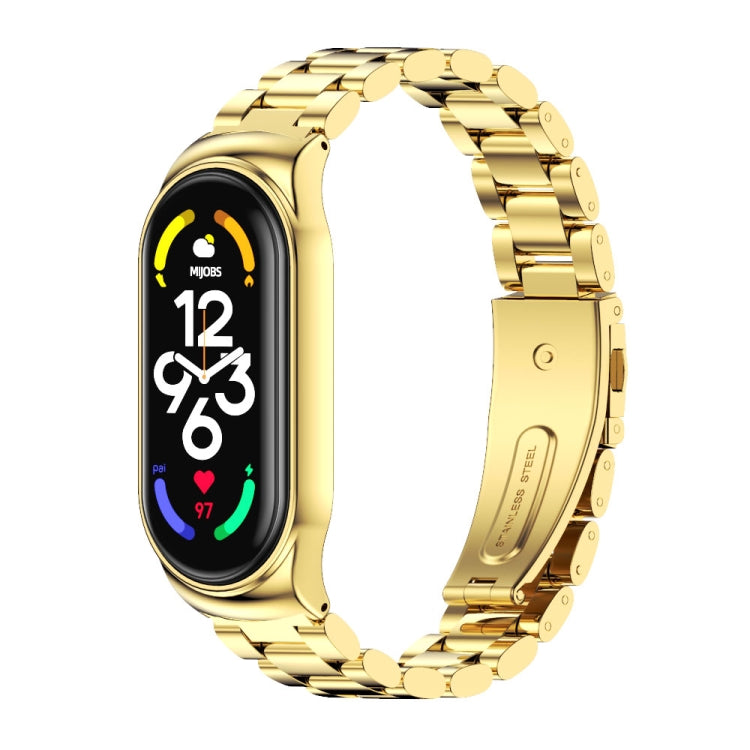 MIJOBS CS Bracelet de montre en acier inoxydable à trois perles en métal, CS