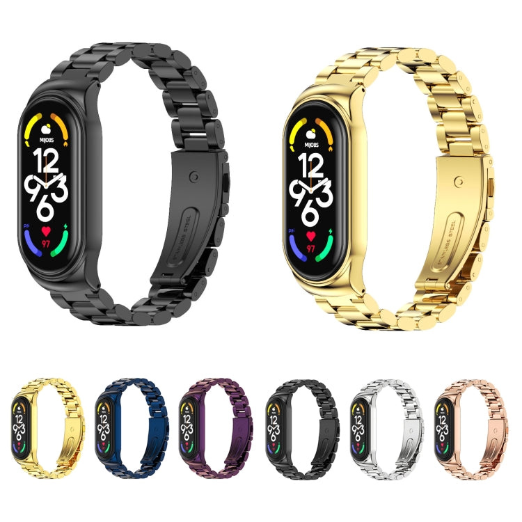 MIJOBS CS Bracelet de montre en acier inoxydable à trois perles en métal, CS