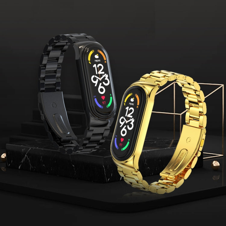 MIJOBS CS Bracelet de montre en acier inoxydable à trois perles en métal, CS