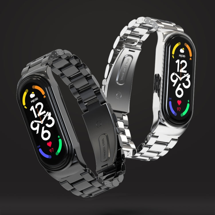 MIJOBS CS Bracelet de montre en acier inoxydable à trois perles en métal, CS