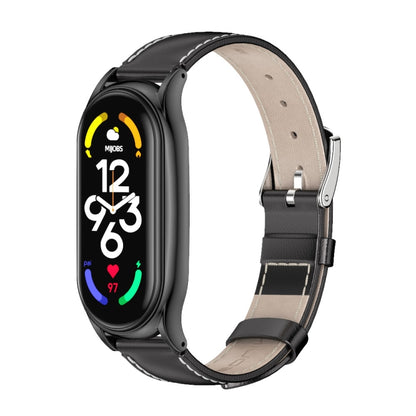 Bracelet de montre en cuir véritable MIJOBS Plus, For Xiaomi Mi Band 7 / 7 NFC