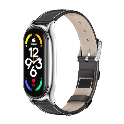 Bracelet de montre en cuir véritable MIJOBS Plus, For Xiaomi Mi Band 7 / 7 NFC