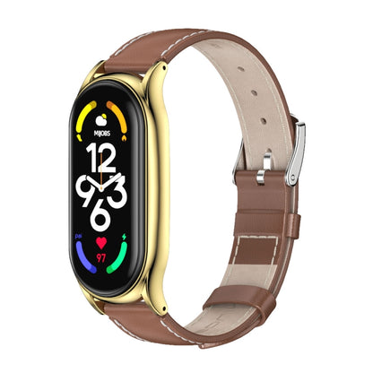 Bracelet de montre en cuir véritable MIJOBS Plus, For Xiaomi Mi Band 7 / 7 NFC