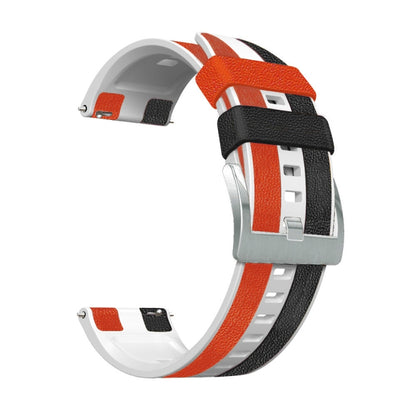 Bracelet de montre tricolore en silicone + cuir 22 mm, For Huawei Watch GT 3 Pro