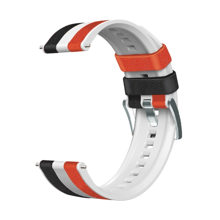 Bracelet de montre tricolore en silicone + cuir 22 mm, For Huawei Watch GT 3 Pro
