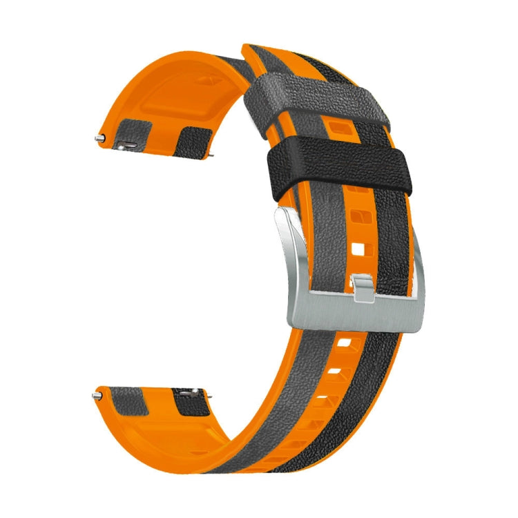 Bracelet de montre tricolore en silicone + cuir 22 mm, For Huawei Watch GT 3 Pro