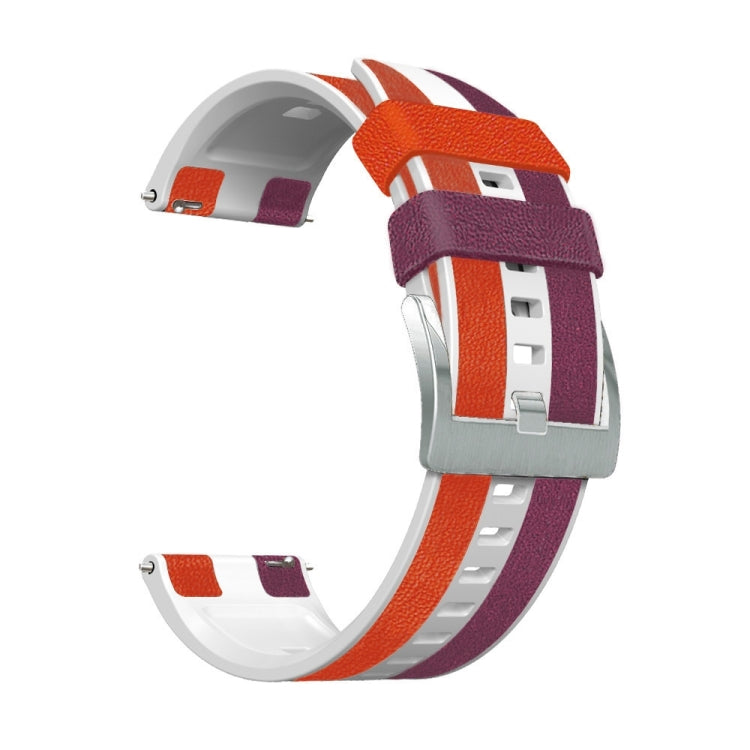 Bracelet de montre tricolore en silicone + cuir 22 mm, For Huawei Watch GT 3 Pro