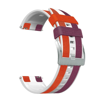 Bracelet de montre tricolore en silicone + cuir 22 mm, For Huawei Watch GT 3 Pro