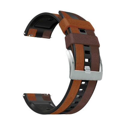 Bracelet de montre tricolore en silicone + cuir 22 mm, For Huawei Watch GT 3 Pro