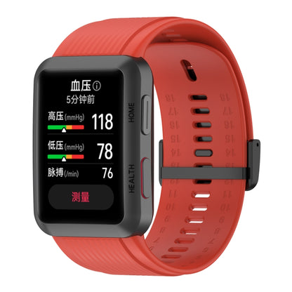 Bracelet de montre en silicone de couleur unie avec boucle, For Huawei Watch D