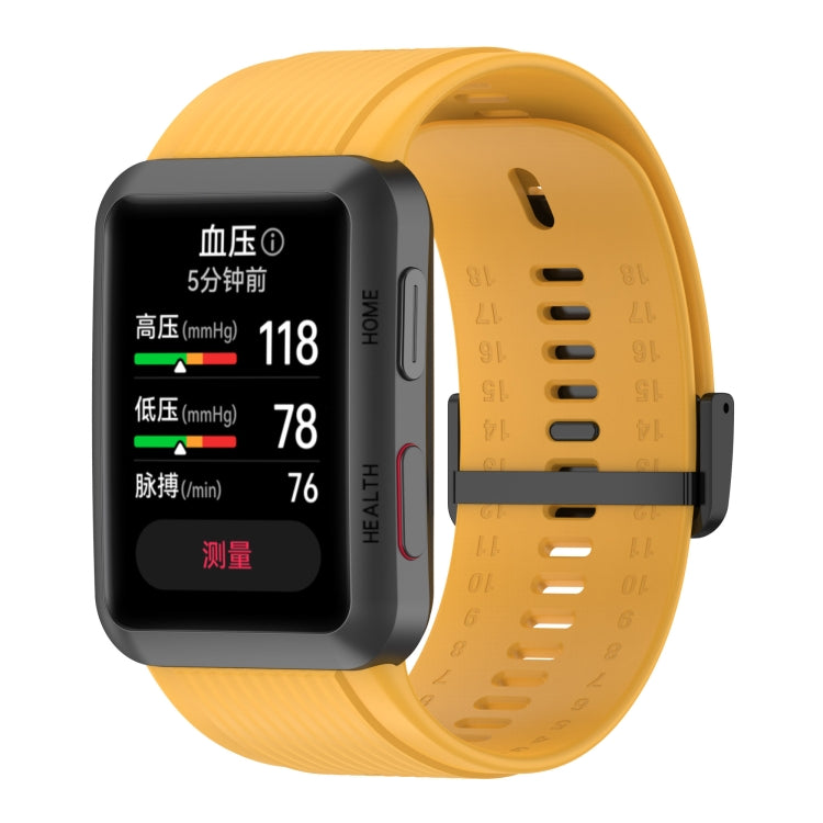 Bracelet de montre en silicone de couleur unie avec boucle, For Huawei Watch D