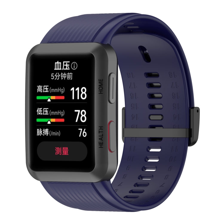 Bracelet de montre en silicone de couleur unie avec boucle, For Huawei Watch D