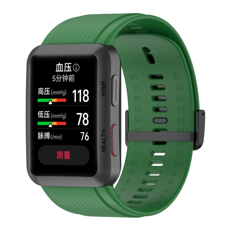 Bracelet de montre en silicone de couleur unie avec boucle, For Huawei Watch D