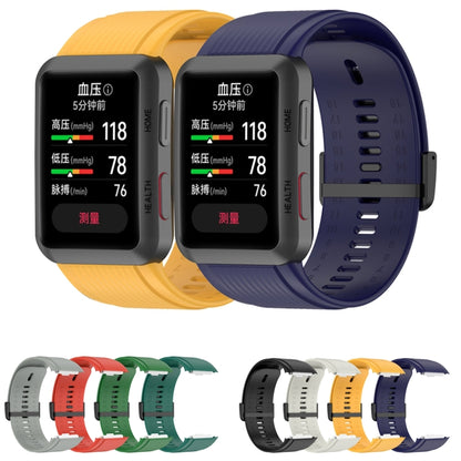 Bracelet de montre en silicone de couleur unie avec boucle, For Huawei Watch D