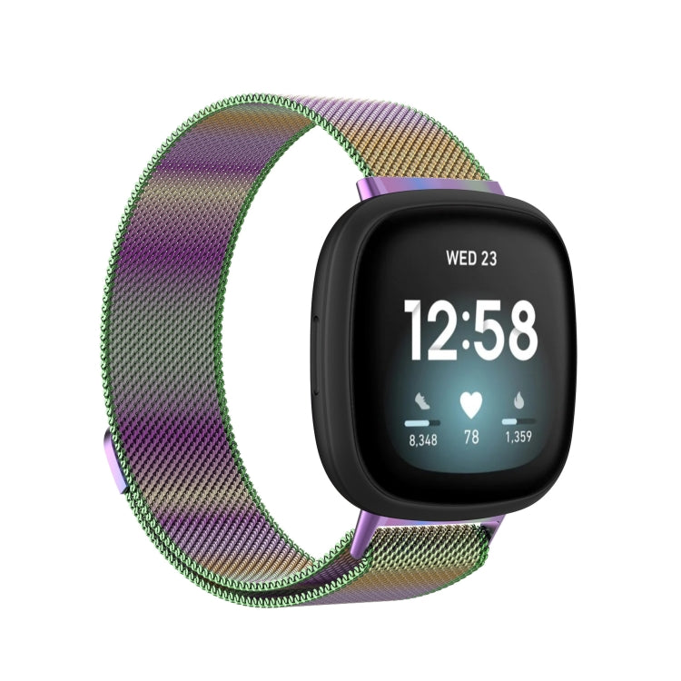 Bracelet de montre en tissage métallique magnétique milanais, For Fitbit  Versa 4 / 3（Large Size）, For Fitbit  Versa 4 / 3 （Large Size）, For Fitbit  Versa 4 / 3 (Large Size), For Fitbit  Versa 4 / 3 ,（Large Size）
