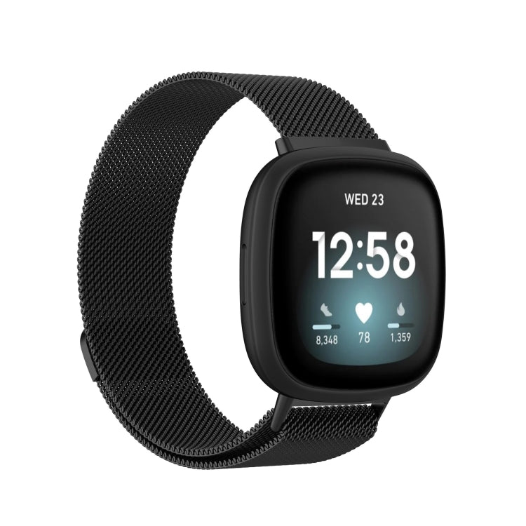 Bracelet de montre en tissage métallique magnétique milanais, For Fitbit  Versa 4 / 3（Large Size）, For Fitbit  Versa 4 / 3 （Large Size）, For Fitbit  Versa 4 / 3 (Large Size), For Fitbit  Versa 4 / 3 ,（Large Size）