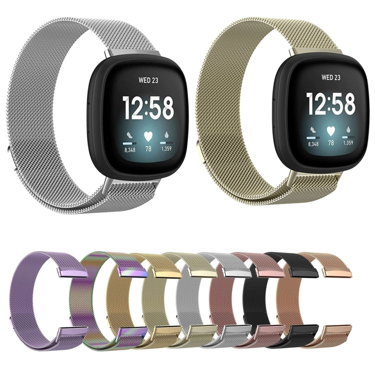Bracelet de montre en tissage métallique magnétique milanais, For Fitbit  Versa 4 / 3（Large Size）, For Fitbit  Versa 4 / 3 （Large Size）, For Fitbit  Versa 4 / 3 (Large Size), For Fitbit  Versa 4 / 3 ,（Large Size）