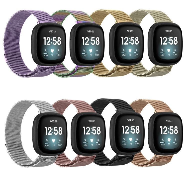 Bracelet de montre en tissage métallique magnétique milanais, For Fitbit  Versa 4 / 3（Large Size）, For Fitbit  Versa 4 / 3 （Large Size）, For Fitbit  Versa 4 / 3 (Large Size), For Fitbit  Versa 4 / 3 ,（Large Size）