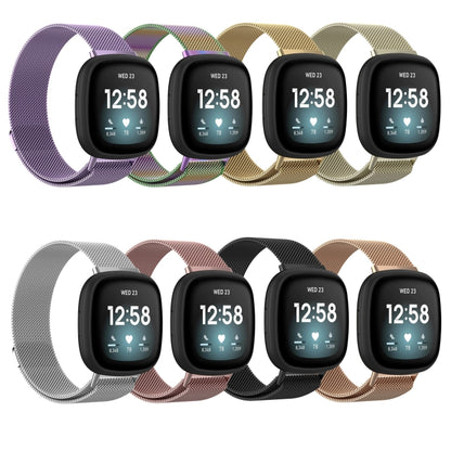 Bracelet de montre en tissage métallique magnétique milanais, For Fitbit  Versa 4 / 3（Large Size）, For Fitbit  Versa 4 / 3 （Large Size）, For Fitbit  Versa 4 / 3 (Large Size), For Fitbit  Versa 4 / 3 ,（Large Size）