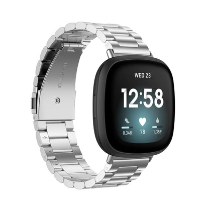 Bracelet de montre en acier inoxydable 3 perles, For Fitbit Versa 4/Sense 2/Versa 3/Sense, For Fitbit  Versa 4