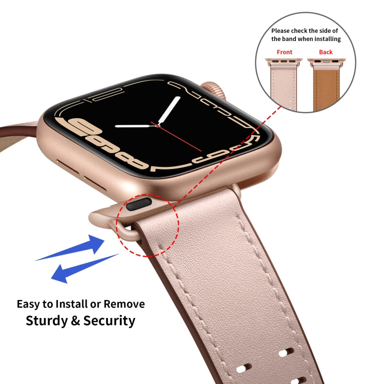 Bracelet de montre en cuir à double boucle pour la série Apple Watch, 7 41mm / 6&SE&5&4 40mm / 3&2&1 38mm, 7 45mm / 6&SE&5&4 44mm / 3&2&1 42mm