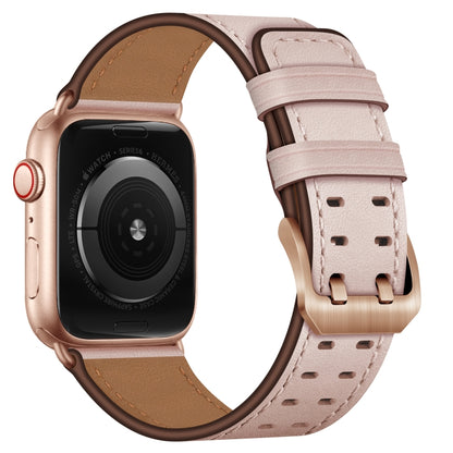 Bracelet de montre en cuir à double boucle pour la série Apple Watch, 7 41mm / 6&SE&5&4 40mm / 3&2&1 38mm, 7 45mm / 6&SE&5&4 44mm / 3&2&1 42mm