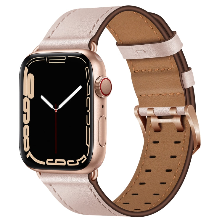 Bracelet de montre en cuir à double boucle pour la série Apple Watch, 7 41mm / 6&SE&5&4 40mm / 3&2&1 38mm, 7 45mm / 6&SE&5&4 44mm / 3&2&1 42mm