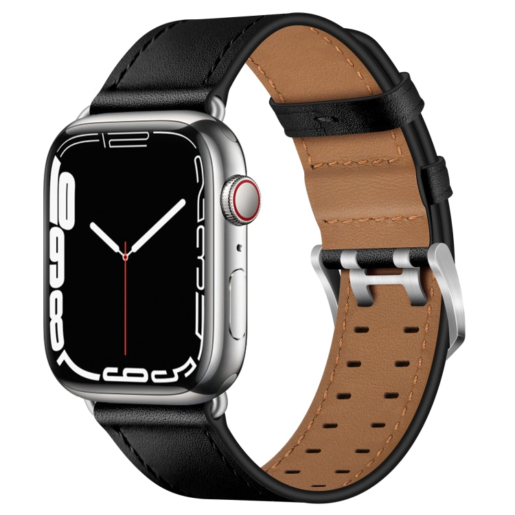 Bracelet de montre en cuir à double boucle pour la série Apple Watch, 7 41mm / 6&SE&5&4 40mm / 3&2&1 38mm, 7 45mm / 6&SE&5&4 44mm / 3&2&1 42mm