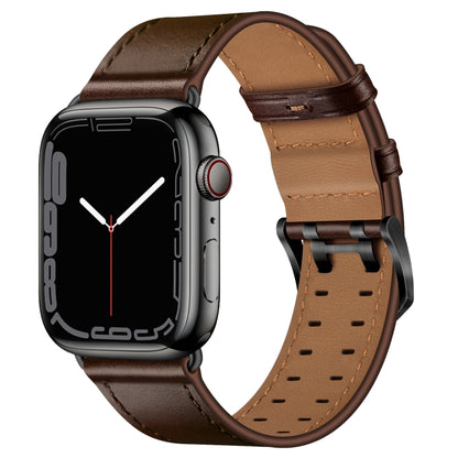 Bracelet de montre en cuir à double boucle pour la série Apple Watch, 7 41mm / 6&SE&5&4 40mm / 3&2&1 38mm, 7 45mm / 6&SE&5&4 44mm / 3&2&1 42mm