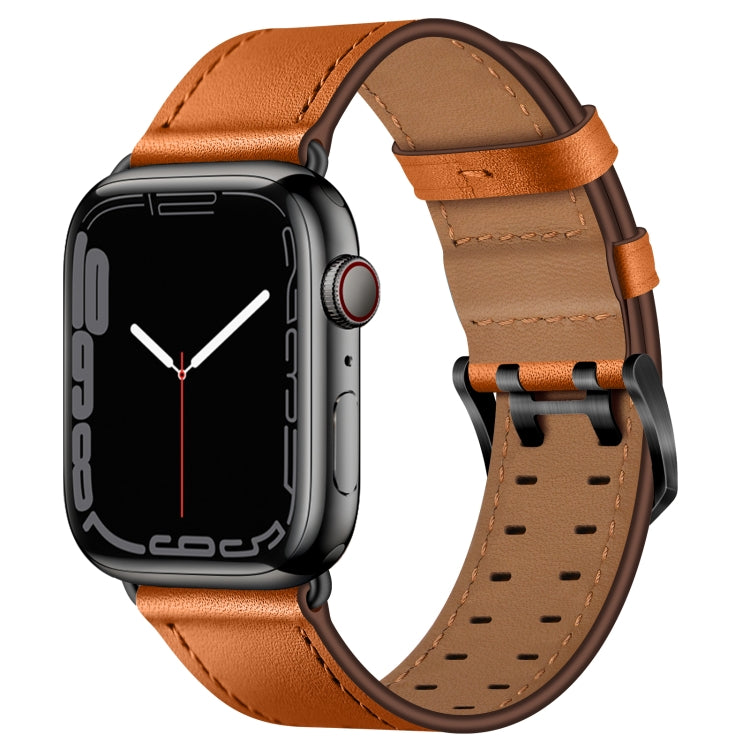 Bracelet de montre en cuir à double boucle pour la série Apple Watch, 7 41mm / 6&SE&5&4 40mm / 3&2&1 38mm, 7 45mm / 6&SE&5&4 44mm / 3&2&1 42mm