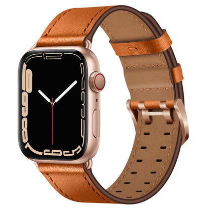 Bracelet de montre en cuir à double boucle pour la série Apple Watch, 7 41mm / 6&SE&5&4 40mm / 3&2&1 38mm, 7 45mm / 6&SE&5&4 44mm / 3&2&1 42mm