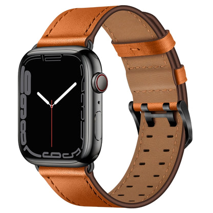 Bracelet de montre en cuir à double boucle pour la série Apple Watch, 7 41mm / 6&SE&5&4 40mm / 3&2&1 38mm, 7 45mm / 6&SE&5&4 44mm / 3&2&1 42mm
