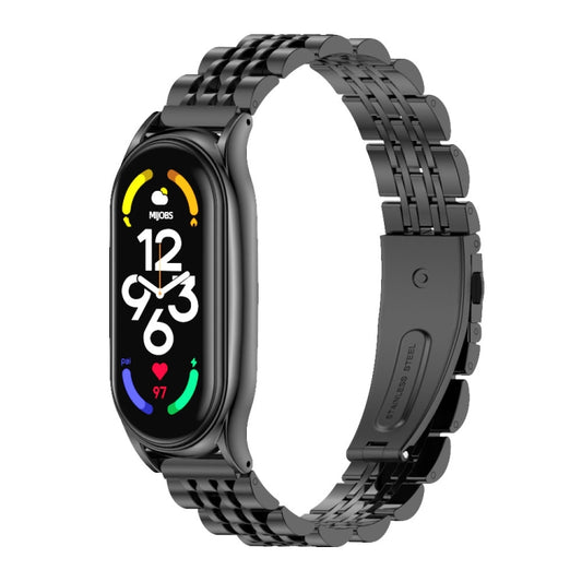 MIJOBS Plus Bracelet de montre en acier inoxydable à sept perles, For Xiaomi Mi Band 7 / 7 NFC