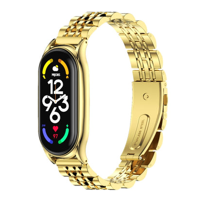 MIJOBS Plus Bracelet de montre en acier inoxydable à sept perles, For Xiaomi Mi Band 7 / 7 NFC