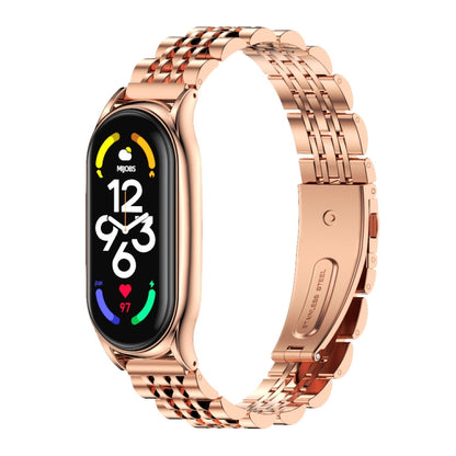MIJOBS Plus Bracelet de montre en acier inoxydable à sept perles, For Xiaomi Mi Band 7 / 7 NFC