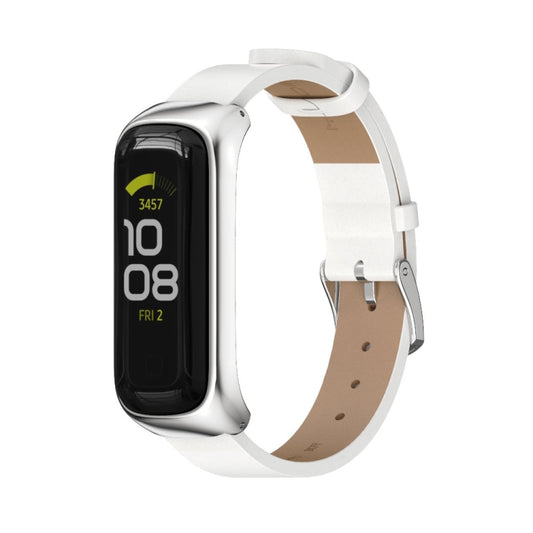 Bracelet de montre en cuir microfibre avec boîtier en métal MIJOBS, For Samsung Galaxy Fit 2