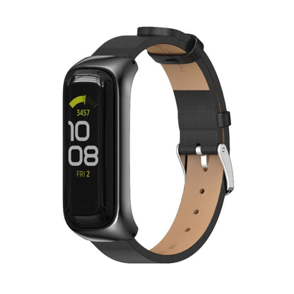 Bracelet de montre en cuir microfibre avec boîtier en métal MIJOBS, For Samsung Galaxy Fit 2