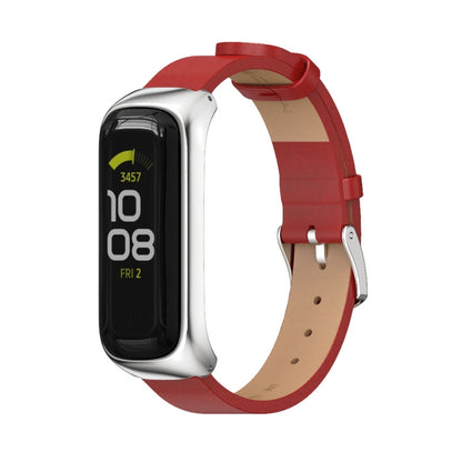 Bracelet de montre en cuir microfibre avec boîtier en métal MIJOBS, For Samsung Galaxy Fit 2