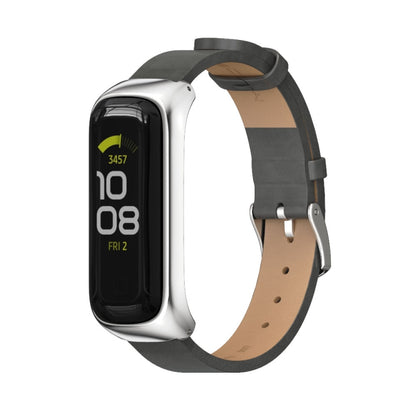 Bracelet de montre en cuir microfibre avec boîtier en métal MIJOBS, For Samsung Galaxy Fit 2