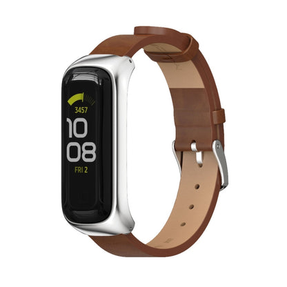 Bracelet de montre en cuir microfibre avec boîtier en métal MIJOBS, For Samsung Galaxy Fit 2