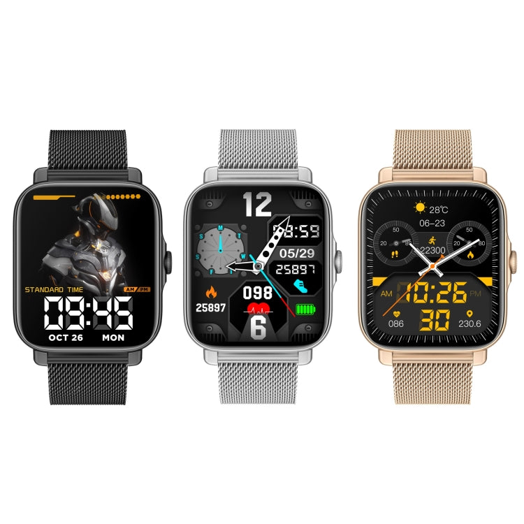 Montre intelligente à écran TFT GT30 1,69 pouces, acier Bnad IP67 étanche, prise en charge des appels Bluetooth / plusieurs modes sportifs, Steel Bnad