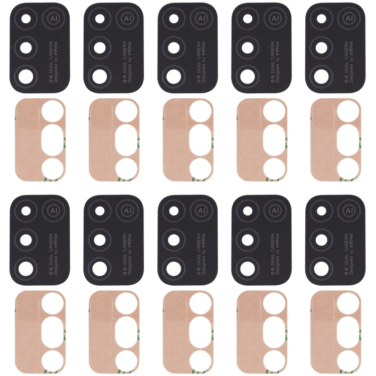 Lentille de caméra arrière 10 pièces, For Infinix Hot 10 Play, For Infinix Hot 10s/Hot 10T, For Infinix Hot 10i/Smart 5 Pro, For Infinix Note 8, For Infinix Note 10, For Infinix Hot 11s, For Infinix Hot 11 Play, For Infinix Zero X/Zero X Pro           ...