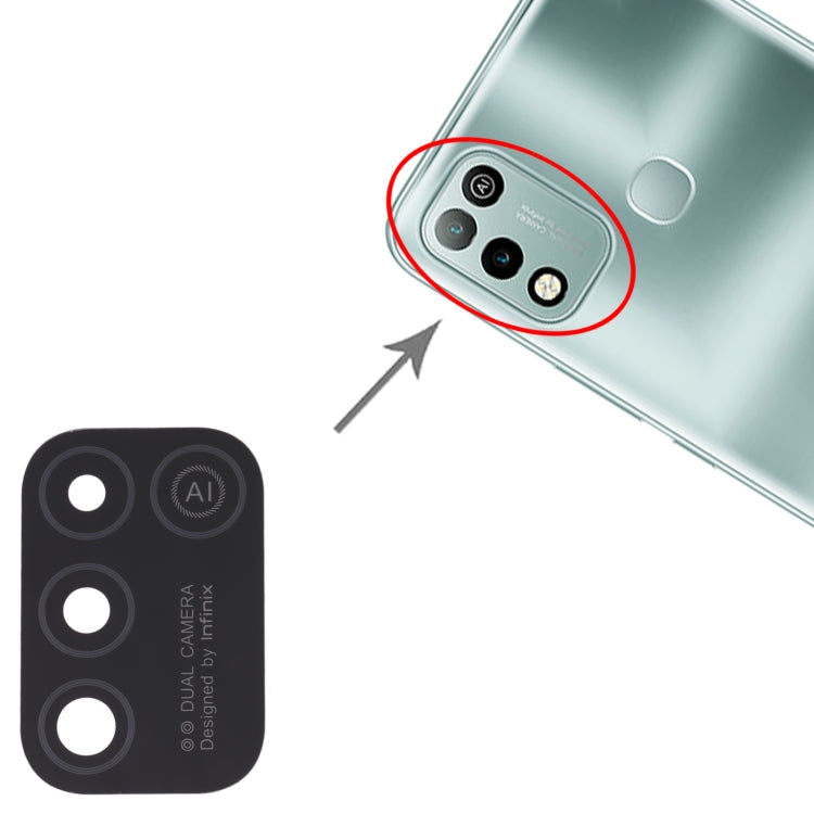 Lentille de caméra arrière 10 pièces, For Infinix Hot 10 Play, For Infinix Hot 10s/Hot 10T, For Infinix Hot 10i/Smart 5 Pro, For Infinix Note 8, For Infinix Note 10, For Infinix Hot 11s, For Infinix Hot 11 Play, For Infinix Zero X/Zero X Pro           ...
