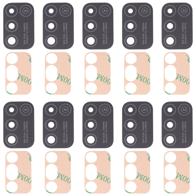 Lentille de caméra arrière 10 pièces, For Infinix Hot 10 Play, For Infinix Hot 10s/Hot 10T, For Infinix Hot 10i/Smart 5 Pro, For Infinix Note 8, For Infinix Note 10, For Infinix Hot 11s, For Infinix Hot 11 Play, For Infinix Zero X/Zero X Pro           ...